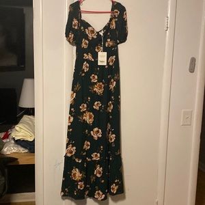 Bohme womens LG flower print  MAXI DRESS